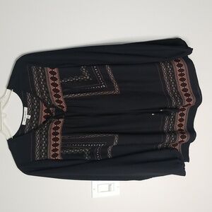 Black Rainn Women's Boho longsleeve top with tie